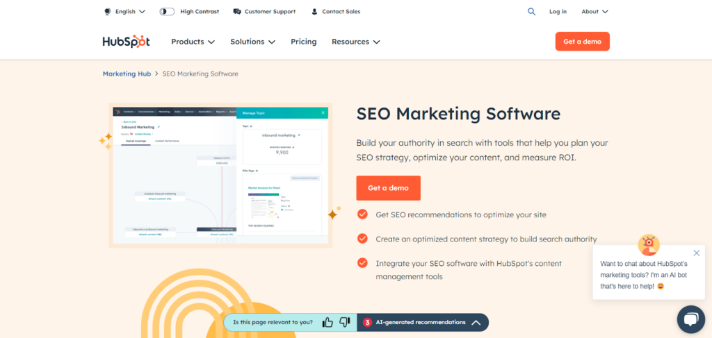 HubSpot page