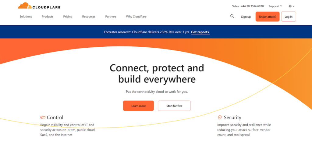 Cloudflare home page