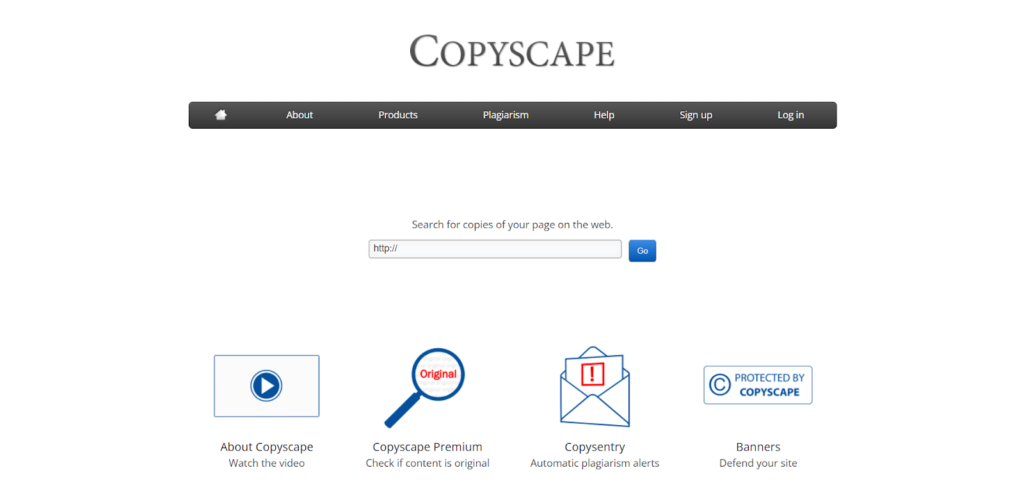 Copyscape home page