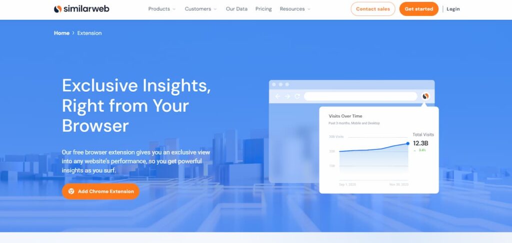 Similarweb Browser Extension home page