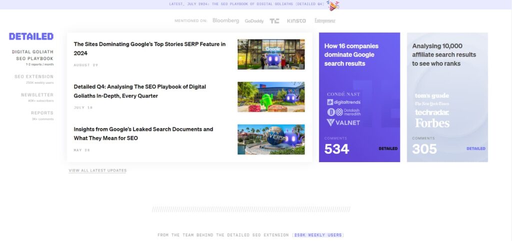 Detailed.com home page
